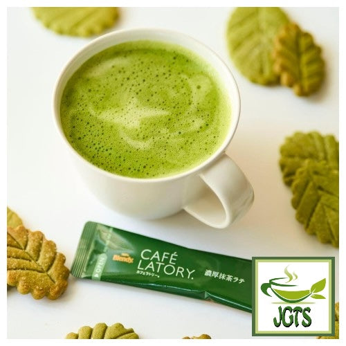 AGF Blendy Cafe Latory Matcha Latte - served hot in mug