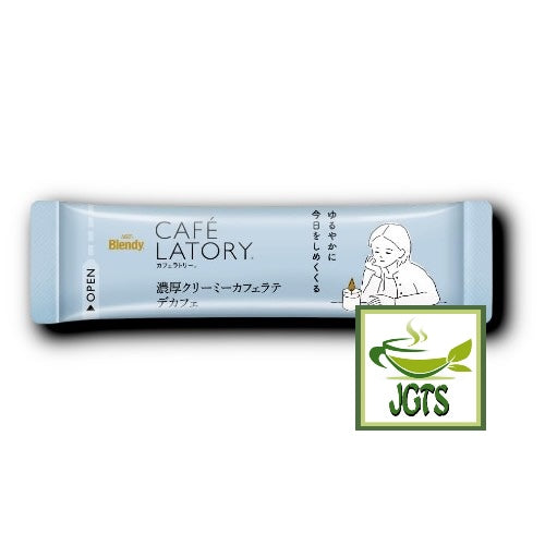 AGF Blendy Cafe Latory Rich Creamy Caffe Latte Decaf 6 Sticks - One individually wrapped Stick