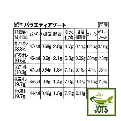 (AGF) - Blendy Variety Assortment - Nutrition information