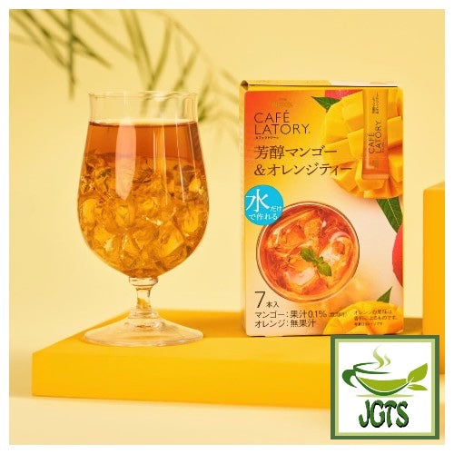 (AGF) Blendy Cafe Latory Rich Mango & Orange - Enjoy iced mango orange tea