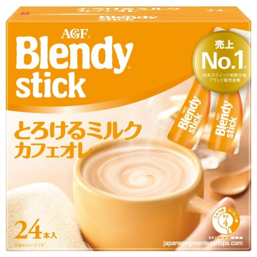 (AGF) Blendy Stick Melted Milk Cafe Au Lait Instant Coffee 24 Sticks