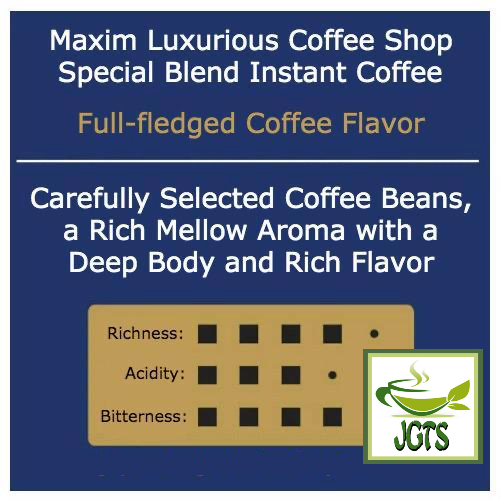 (AGF) Luxurious Coffee Shop Special Blend Instant Coffee (3 Sticks) - One Stick Flavor Chart