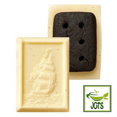 Bourbon Alfort Mini Chocolate Vanilla White - Cocoa biscuits with white chocolate