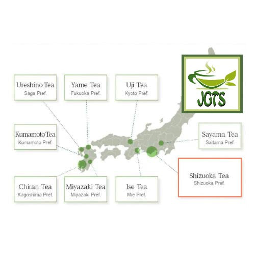 Catechin Green Tea Powder - Japan Tea growing map