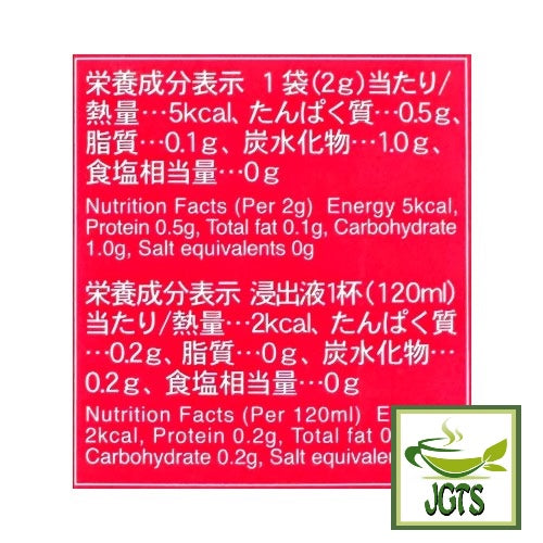 Fukujuen Ichigo (Strawberry) Sencha - Nutrition information