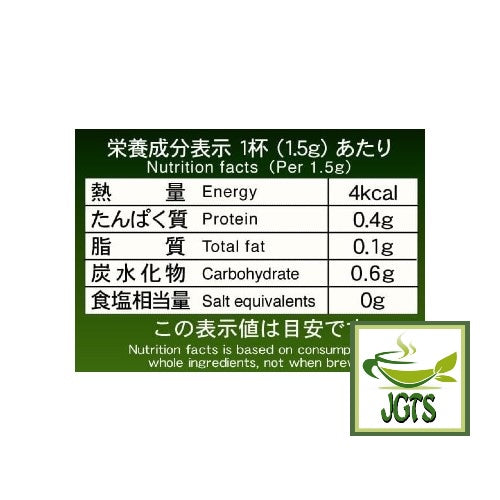 Iyemon Stone-ground Uji Matcha - Nutrition information