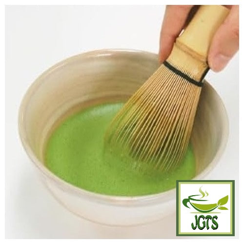 Iyemon Stone-ground Uji Matcha - Whisked on matcha bowl