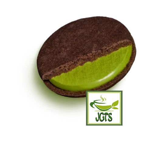 Meiji Dark Chocolate and Matcha Chocolate Sandwich - Cut out view