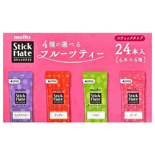 (Meito Sangyo) Stick Mate Fruit Tea Assortment - 6 flavors, 24 sticks