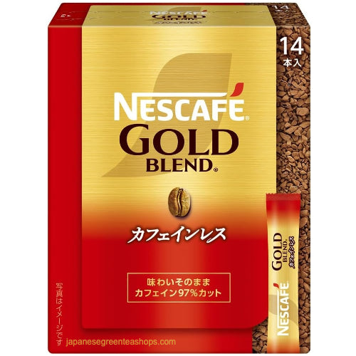 Nescafe Gold Blend Black Caffeineless Instant Coffee 14 Sticks ...