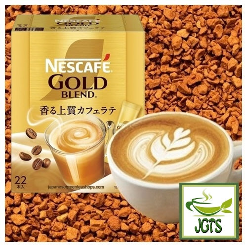 Nescafe Gold Blend Cafe Latte Instant Coffee 22 Sticks - Creamy cafe Latte